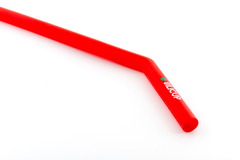 Canudo Dobrável de Silicone + Escovinha Vermelho