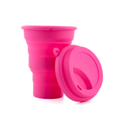 Copo de Silicone Retrátil | 480 ml Rosa