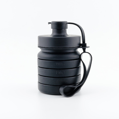 Garrafa Squeeze Retrátil de Silicone | 400 ml Preto