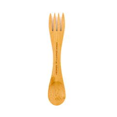 Spork de Bambu | Talher 2 em 1: Garfo e Colher