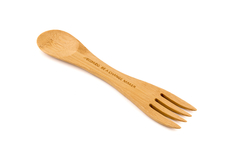 Spork de Bambu | Talher 2 em 1: Garfo e Colher