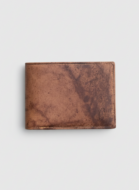 Billetera marrón veteado de cuero autentico - comprar online
