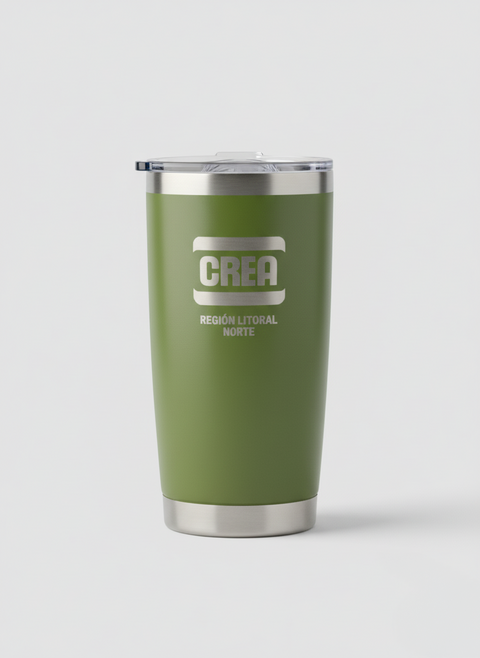 Vaso termico de acero 590ml con tapa con tu logo - comprar online