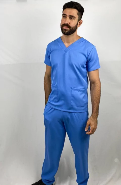 Scrub Basic Masculino - Celeste