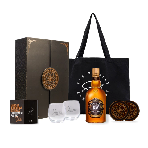 Chivas 15 Años Experiencia Con Vasos Transparentes Grabados