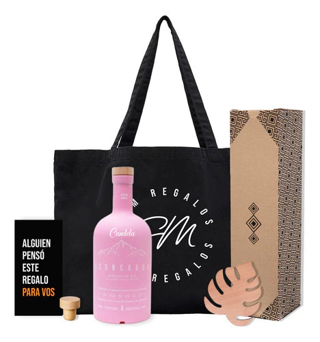 Gin Aconcagua Frutos Rojos 750ml Combo Kit Grabado