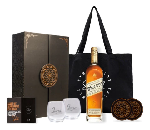 Johnnie Walker Gold Reserve Experiencia Con Vasos Transparentes Grabados