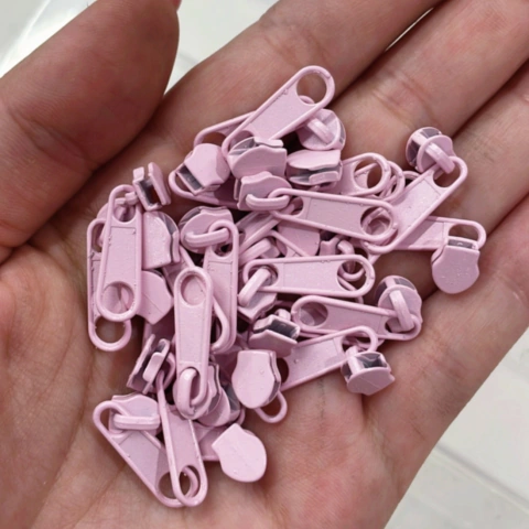 Cursor de zíper número 3 rosa bebê (unidade)