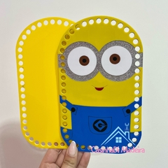 Base Minion mochila 13x21cm (par com fundo amarelo) - comprar online