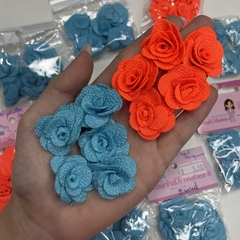 Kit 50 unidades flor poliéster cores sortidas - comprar online