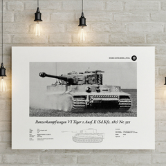 Lámina infográfica tanque Panzer VI Tiger I