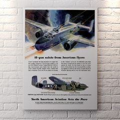 Poster original propaganda norteamericana B-25 Mitchell