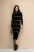 Vestido Tricot Listrado Manga Longa - Luma Ville