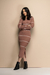 Vestido Tricot Listrado Manga Longa - comprar online