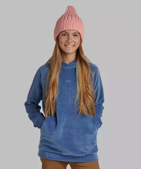 Buzo Okiwama plush Berlín azul talle 4 UNISEX - comprar online