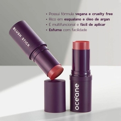 Blush em Bastão Vermelho - Blush Stick Berry Kiss Océane Purple 14g na internet