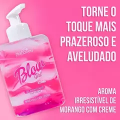 Blow Girl Hidratante Aveludado Beijável para Região Pélvica e Virilha Morango com Creme 320ml - Boca Rosada Makeup