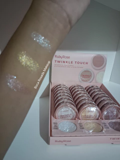 Sombra e Iluminador Twinkle Touch - Linha Rosa - Ruby Rose - Boca Rosada Makeup