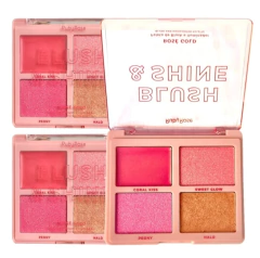 Paleta de Blush e Iluminador Blush & Shine - COR Rosé Gold - Ruby Rose - loja online