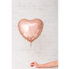 BALÃO METALIZADO CORAÇÃO 22 CM - ROSA