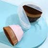 Pincel mágico hexagonal kabuki para maquiagem, base e blush com estojo