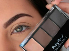 Trio de Sombra Para Sobrancelha com Primer Ruby Rose - Boca Rosada Makeup