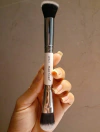Pincel Duplo para Base e Kabuki Reto Macrilan W-501