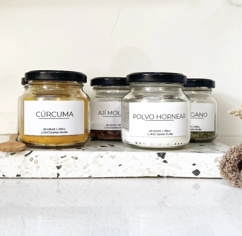 Set x5 especieros Tilcara con tapa negra - tienda online