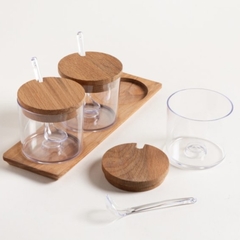 Set x3 recipientes con cuchara y bandeja - comprar online