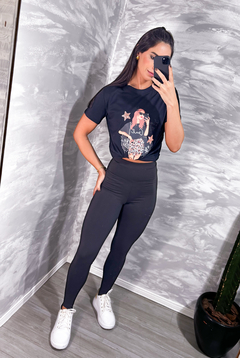 Calça Legging pezinho flanelada na internet