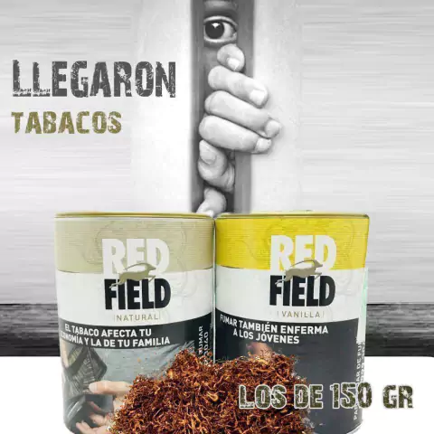 1 LATA DE TABACO PARA ARMAR MARCA RED FIELD 150 GR. - SABORES VAINILLA Y NATURAL