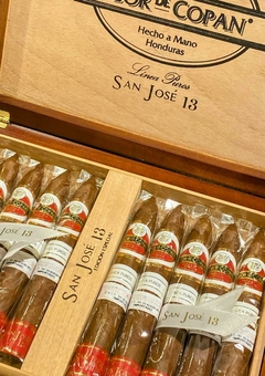 1 Caja x 10 u. de puros Flor de Copán San José Edición Limitada 2022 - Fortaleza media - Cepo 52 - Tiempo de Fumada 60 min.