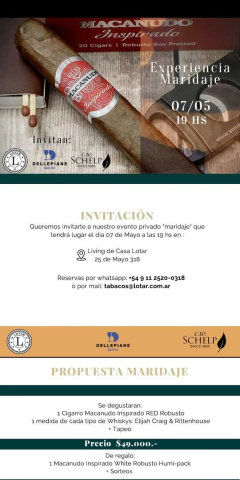 Evento Maridaje 07/05 - comprar online