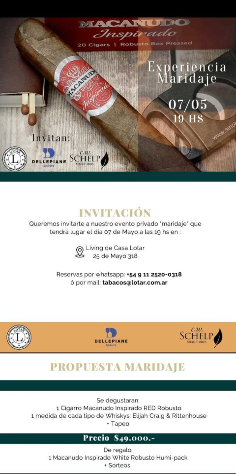 Evento Maridaje 07/05 - comprar online