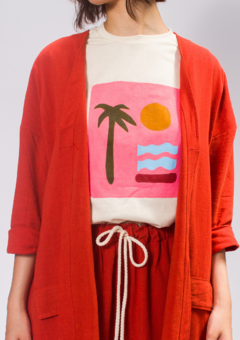 T-SHIRT PINK SKY - QUEQUE CLOTHING
