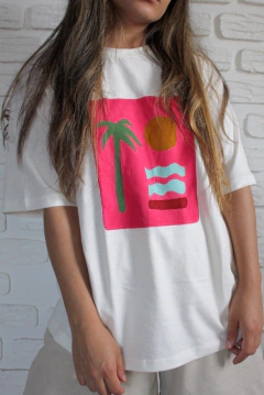 T-SHIRT PINK SKY - QUEQUE CLOTHING