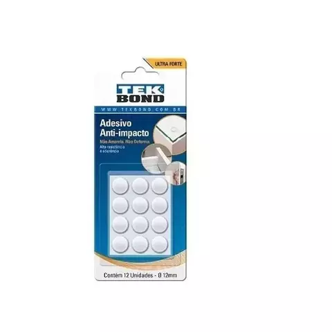 batente anti impacto tekbond redondo P 12mm c/ 12 unid
