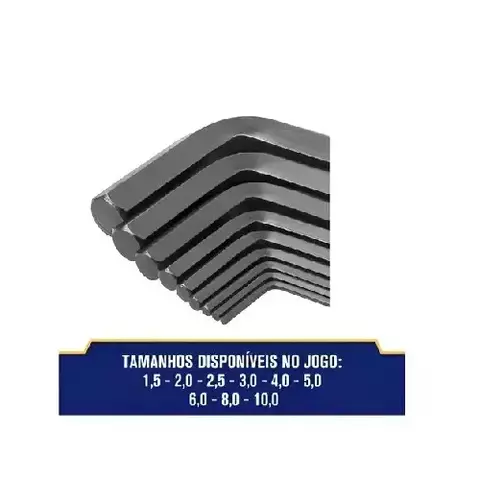 Chave Hexagonal Curta 9 Peças 1,5 a 10mm Irwin - comprar online