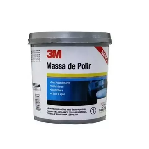 massa polir nº 2 base agua 1kg pote branco 3M