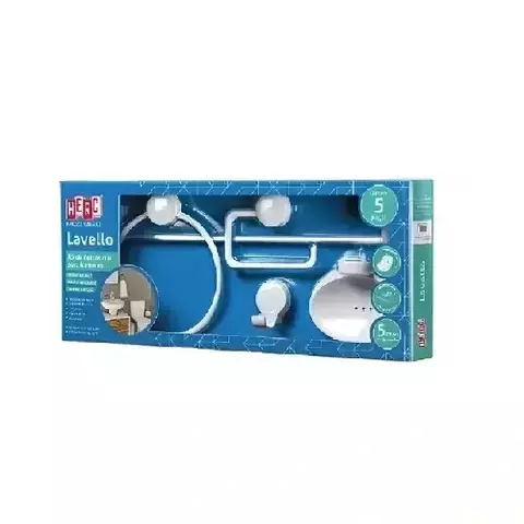 Kit Banheiro ABS Lavello Branco 5 Peças 4090 HERC Resistente - comprar online