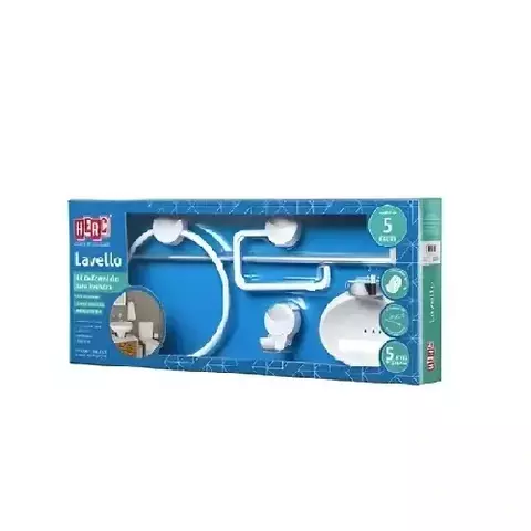 Kit Banheiro Lavello ABS Branco/Cromado 5 Peças 4091 HERC - comprar online