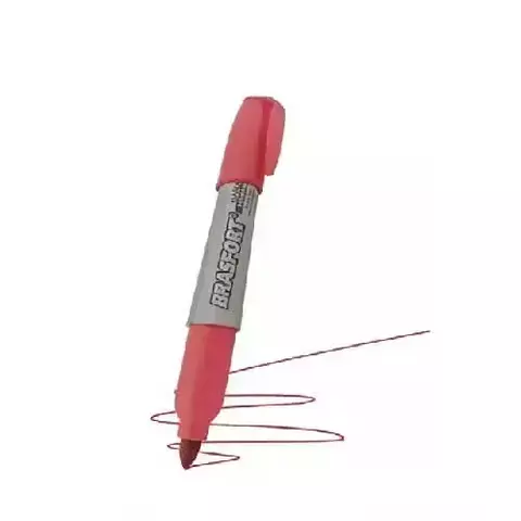 Marcador Permanente Vermelho Ponta Fina 7853 Brasfort - comprar online