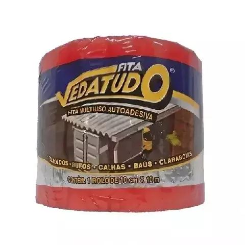 Fita Vedatudo Alumínio 10cm x 10m | Impermeável Autoadesiva - comprar online