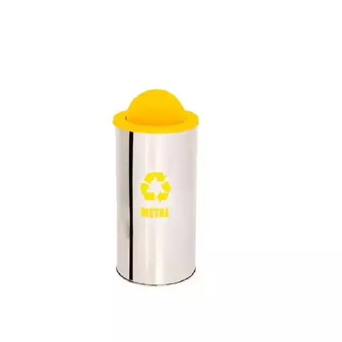 Lixeira Inox com Aro Colorido e Tampa Basculante 30L 30x40cm