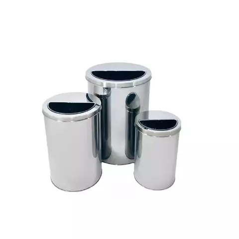 Cesto de Lixo Inox 20L com Aro Meia Lua – Resistente, Moderno e Prático