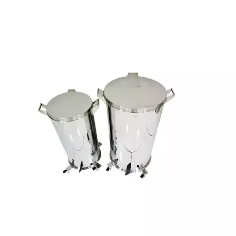 Lixeira Inox 65L com Tampa, Pedal, Rodízios e Alças – 40x50cm Forte