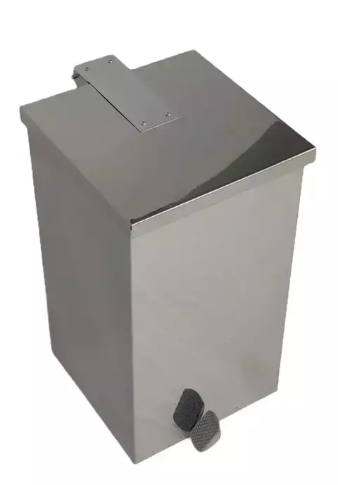 Lixeira Inox com Tampa e Pedal 120L – 40x90cm, Quadrada e Robusta