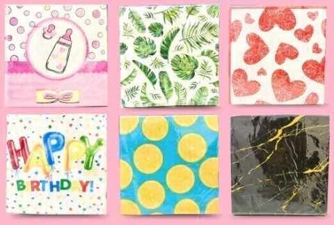 8 x SERVILLETAS ESTAMPADAS