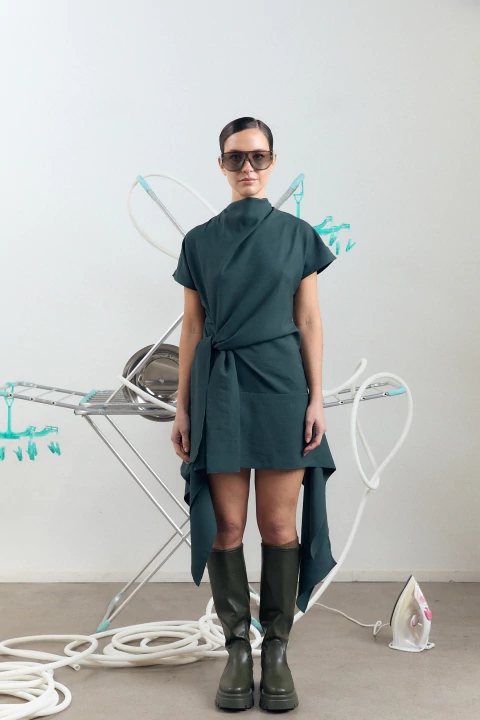 VESTIDO SUZU PETRÓLEO - comprar online