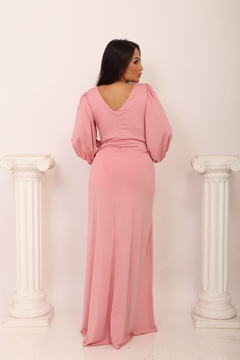 VESTIDO VERA COM FENDA EM TECIDO FLUITY ROSE na internet